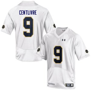 Notre Dame Fighting Irish Men's Keenan Centlivre #9 White Under Armour Authentic Stitched College NCAA Football Jersey USK5399RG